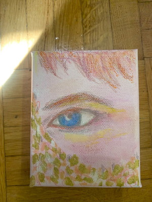 Lover’s Eye Painting καινούργιο, ακρυλικά και ξυλομπογιές σε καμβά 10x8cm