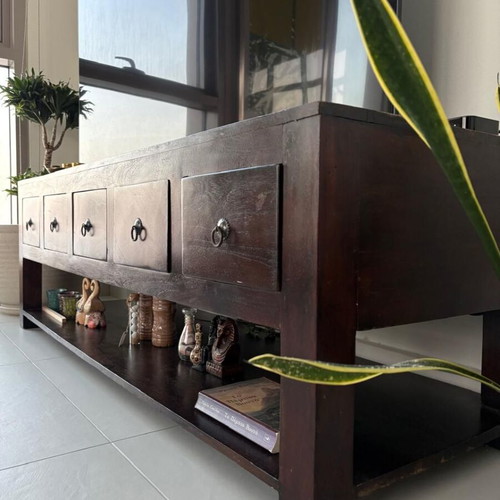 TV furniture used, solid wood, dimensions 150x50x50 cm