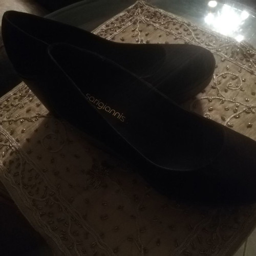 Sarigiannis black platform shoes Greek made, new, size 40
