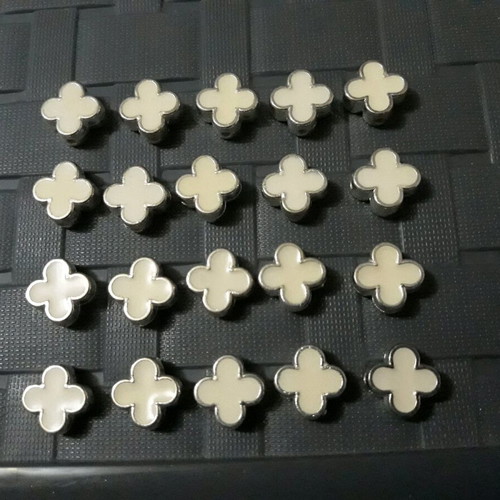 27 Crosses, white with silver color for crafts and constructions, new plastic, Stauros