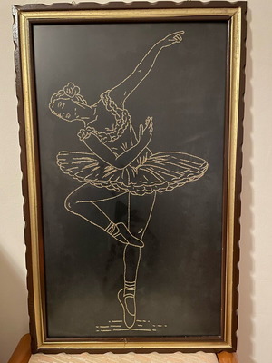 Handmade painting with gold thread like new 72x45