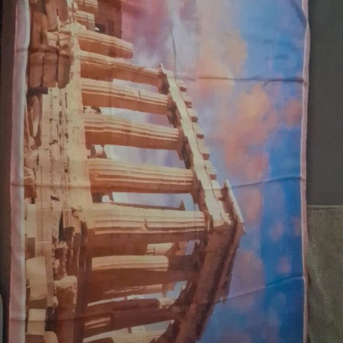 Acropolis satin scarf souvenir new, 175×85 cm