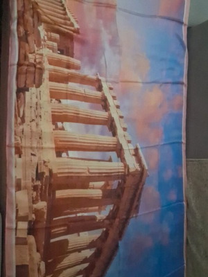 Σατέν φουλάρι σουβενίρ Ακρόπολη καινούργιο, 175×85 εκ.