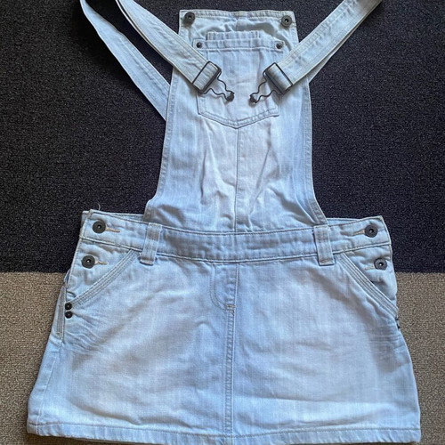 Denim skirt-overalls light blue used