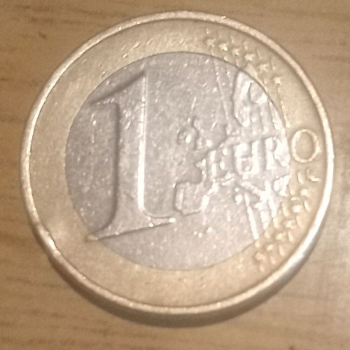 1 Euro 2004 used with minor error, Greece