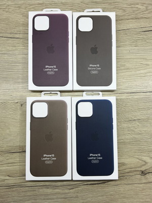 Apple iPhone 15 Leather and Silicone Cases new, MagSafe