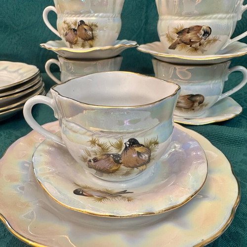 Soviet Birds Korosten Porcelain Set like new for 5 persons