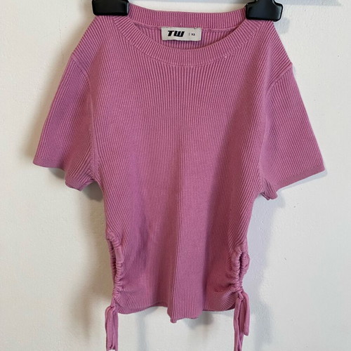 Tally Weijl ribbed top with ties like new, xs, pink