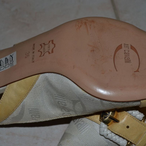 Roberto Cavalli leather sandals like new, size 36, white multicolor