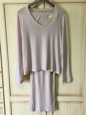 Monoprix Homewear set like new, beige, 74% viscose