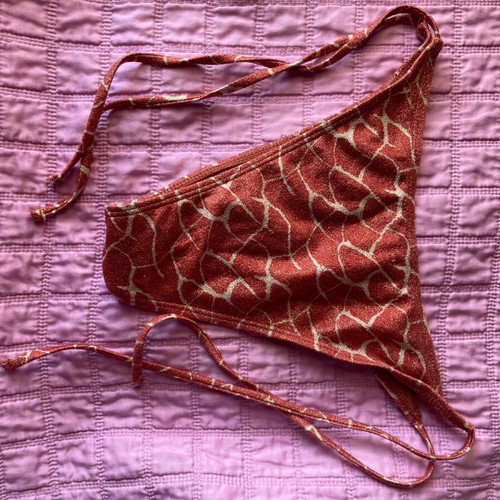 Decoro bikini bottom large with side cords used, iridescent