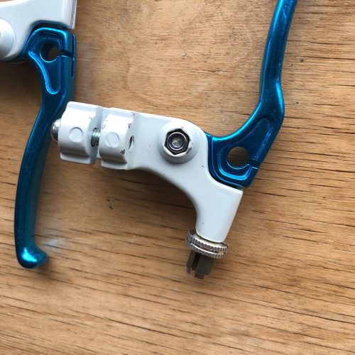 Brake levers for BMX bike blue metallic new