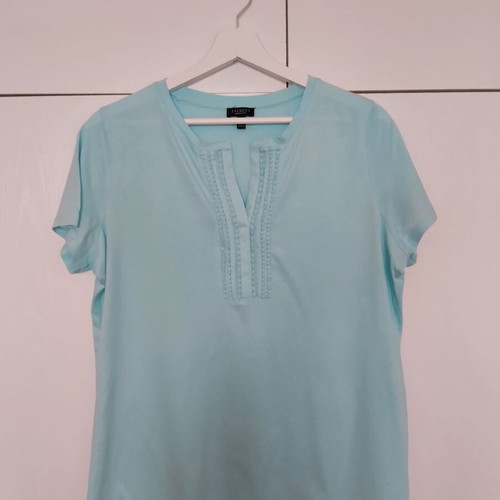 Talbots cotton blouse sea blue new, size Petites 1x
