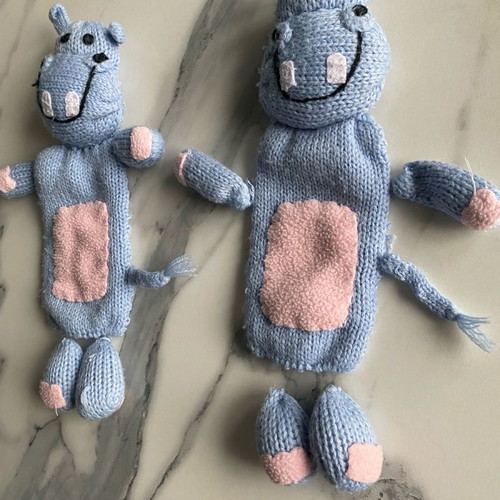 Knitted animals used, set of 2 handmade