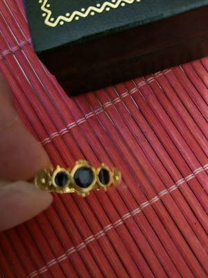Vintage handmade Byzantine-style 22K gold ring