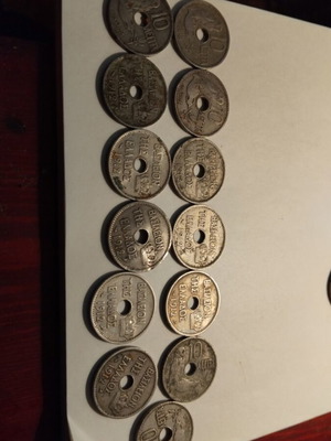 10 Lepta Coins used, pack of 13 from 1912