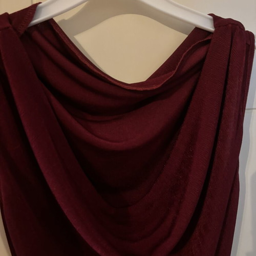 Red satin blouse new, size S