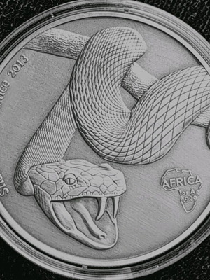 Gabon 1000 Francs African Ounce Wildlife Snake silver coin 2018 new