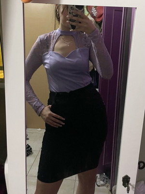 Lilac blouse with lace like new, size M