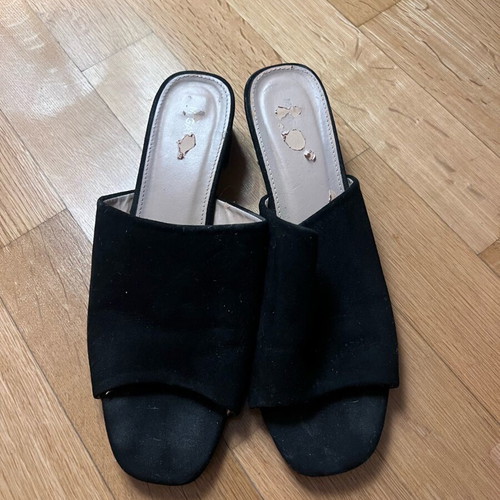 Migato black suede mules used, 5cm heel, size 39