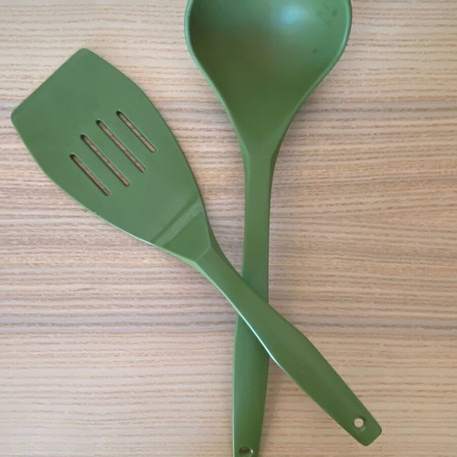 Addis green kitchen utensil set used