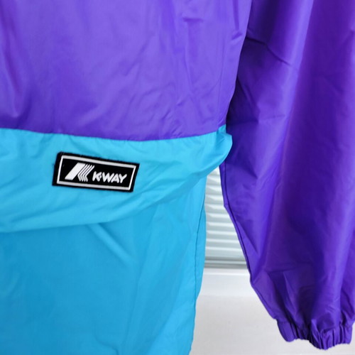 K-Way Mens Rain Jacket used, blue and purple, size M/L
