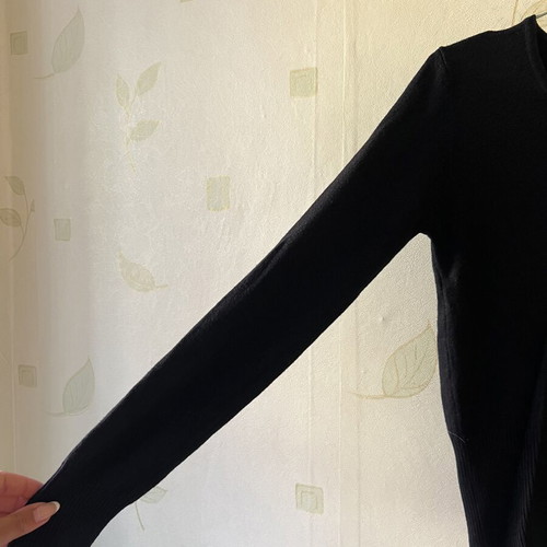 A-Style black women's blouse with V-neck, new, sizes S/M, cotton and elastane