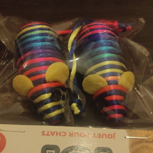 Cat toy 2 colorful mice new