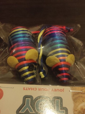 Cat toy 2 colorful mice new
