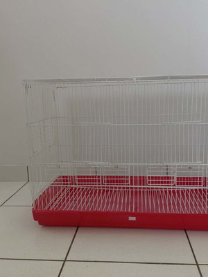 Birdcage used with 6 feeder slots, no middle bar, 63×35×45 cm
