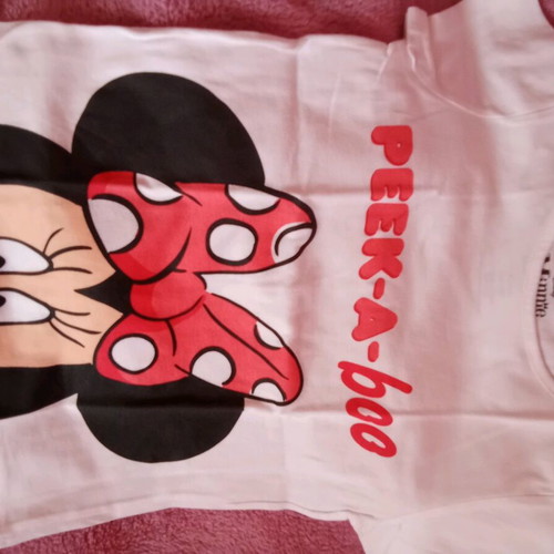 Minnie Disney blouse like new for ages 2-4, white and pink