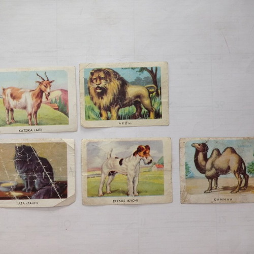 Old collectible cards used, pack of 7 EXF