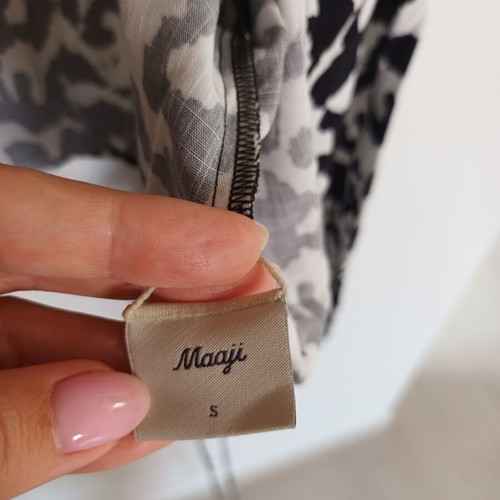 Maaji crop top blouse new, white-black, size S