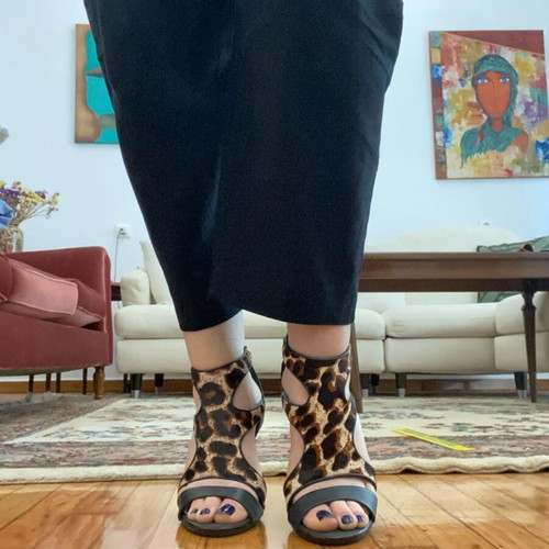 Sandro Paris leopard black heels like new