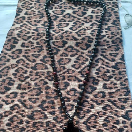 Men's black rosary with cross like new
