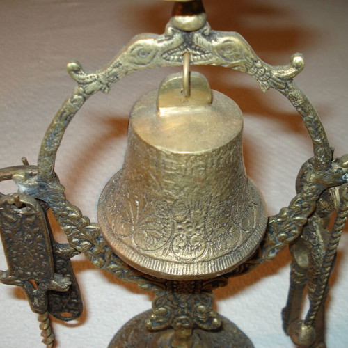 Brass candlestick with bell used