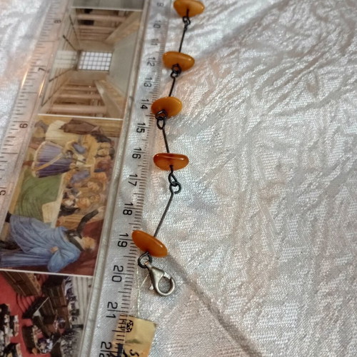 Silver 925 bracelet from Russia with vintage amber, used