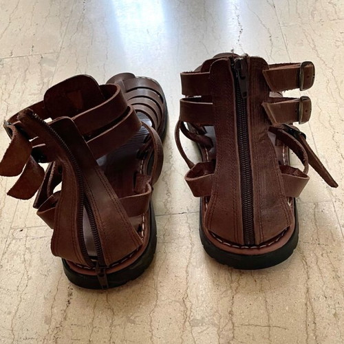 Men's Handmade Leather Brown Sandals like new, size 41
