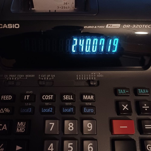 Casio DR-320TEC calculator like new with fresh ink ribbon