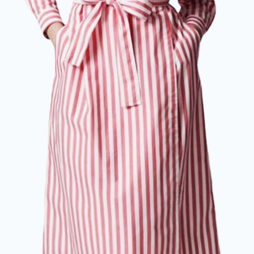 Maerz Cotton Dress Like New, White and Raspberry with Belt and Pockets