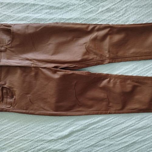 Stradivarius brown faux leather pants like new, size 38