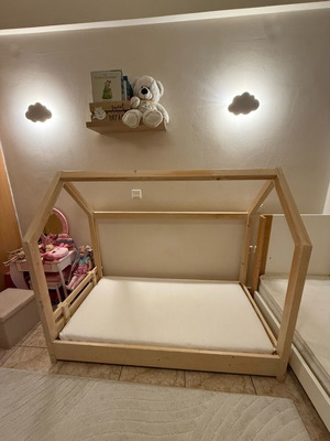 Κρεβάτι Montessori 140x70 με μεταχειρισμένο στρώμα Cocomat Skiouros και κάλυμμα