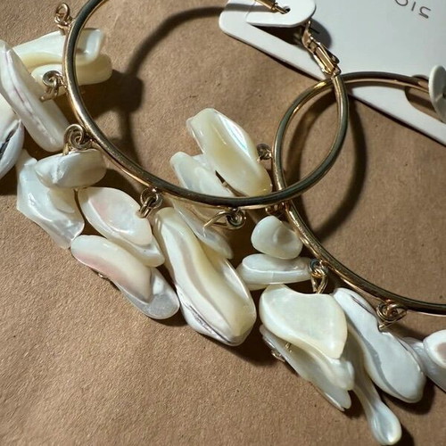Parfois hoop earrings new, gold and white