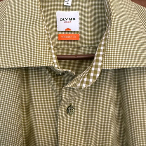 Olymp men's dress shirts new, pink and light green, size L