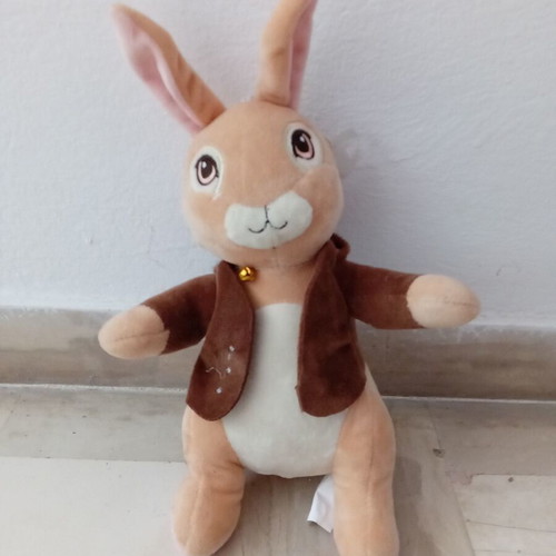 Plush Bunny used, missing decorative buttons