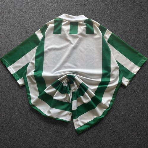 Vintage Puma Green White Striped Football Jersey XL Retro 90s Like New
