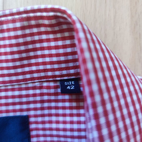 Daniel Hechter Paris men's shirt size L red checkered like new