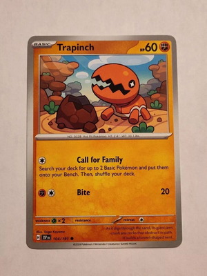 Trapinch 104/191 Sv08: Surging Sparks Regular collectible card new pokemon