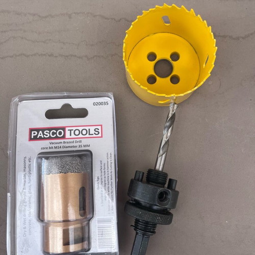 Hole Saw and 35mm Diamond Core Drill Set new