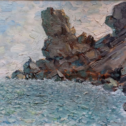 Artwork acrylic seascape by Manolis Emmanouilidis used